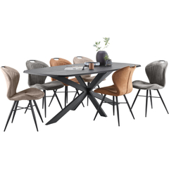 Eettafel Walden zwart eikenhout 220x110 cm Deens ovaal