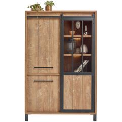 Opbergkast Alva 188x122x50 cm orange teak met verlichting