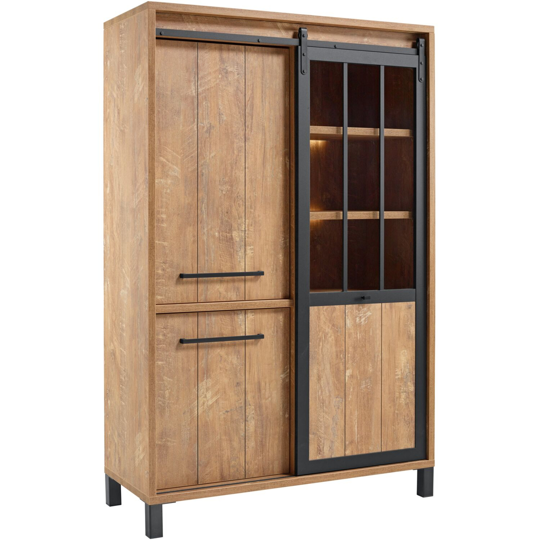 Opbergkast Alva 188x122x50 cm orange teak met verlichting