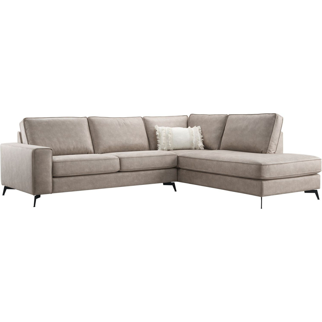 Hoekbank rechts Totham taupe microleder excellent comfort
