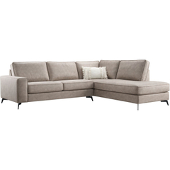 Hoekbank rechts Totham taupe microleder excellent comfort