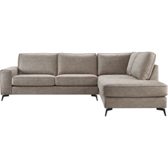 Hoekbank rechts Totham microleder taupe basic comfort