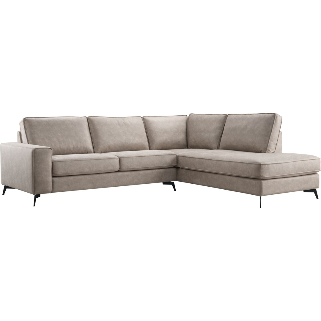 Hoekbank rechts Totham microleder taupe basic comfort