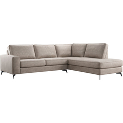 Hoekbank rechts Totham microleder taupe basic comfort