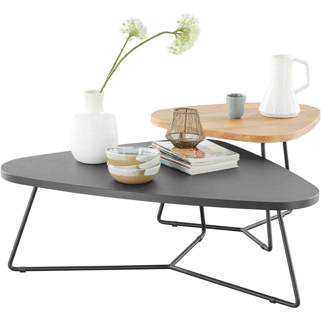 Salontafelset Donora 112 en 69 cm driehoekig