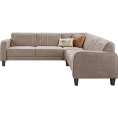 Hoekbank rechts Mills microleder taupe premium comfort