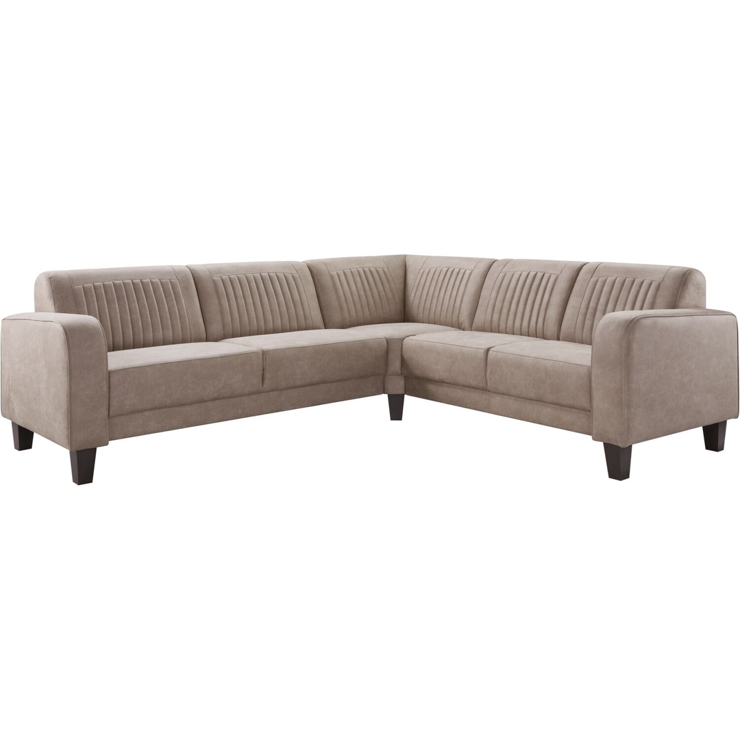 Hoekbank rechts Mills microleder taupe premium comfort