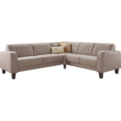 Hoekbank rechts Mills microleder taupe premium comfort