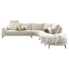 Hoekbank rechts Flandria beige premium comfort