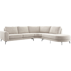 Hoekbank rechts Flandria beige premium comfort