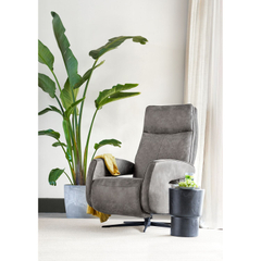 Relaxfauteuil Niland elektrisch medium microleder grijs