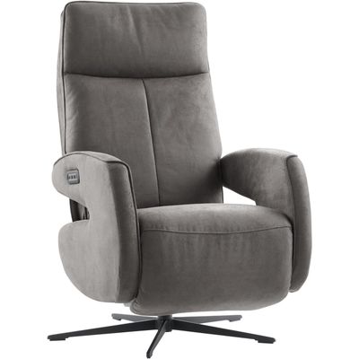 Relaxfauteuil Niland elektrisch medium microleder grijs