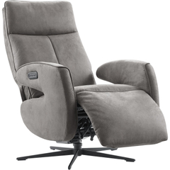 Relaxfauteuil Niland elektrisch medium microleder grijs