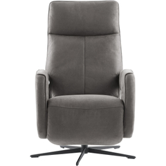 Relaxfauteuil Niland elektrisch medium microleder grijs