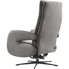 Relaxfauteuil Niland elektrisch medium microleder grijs