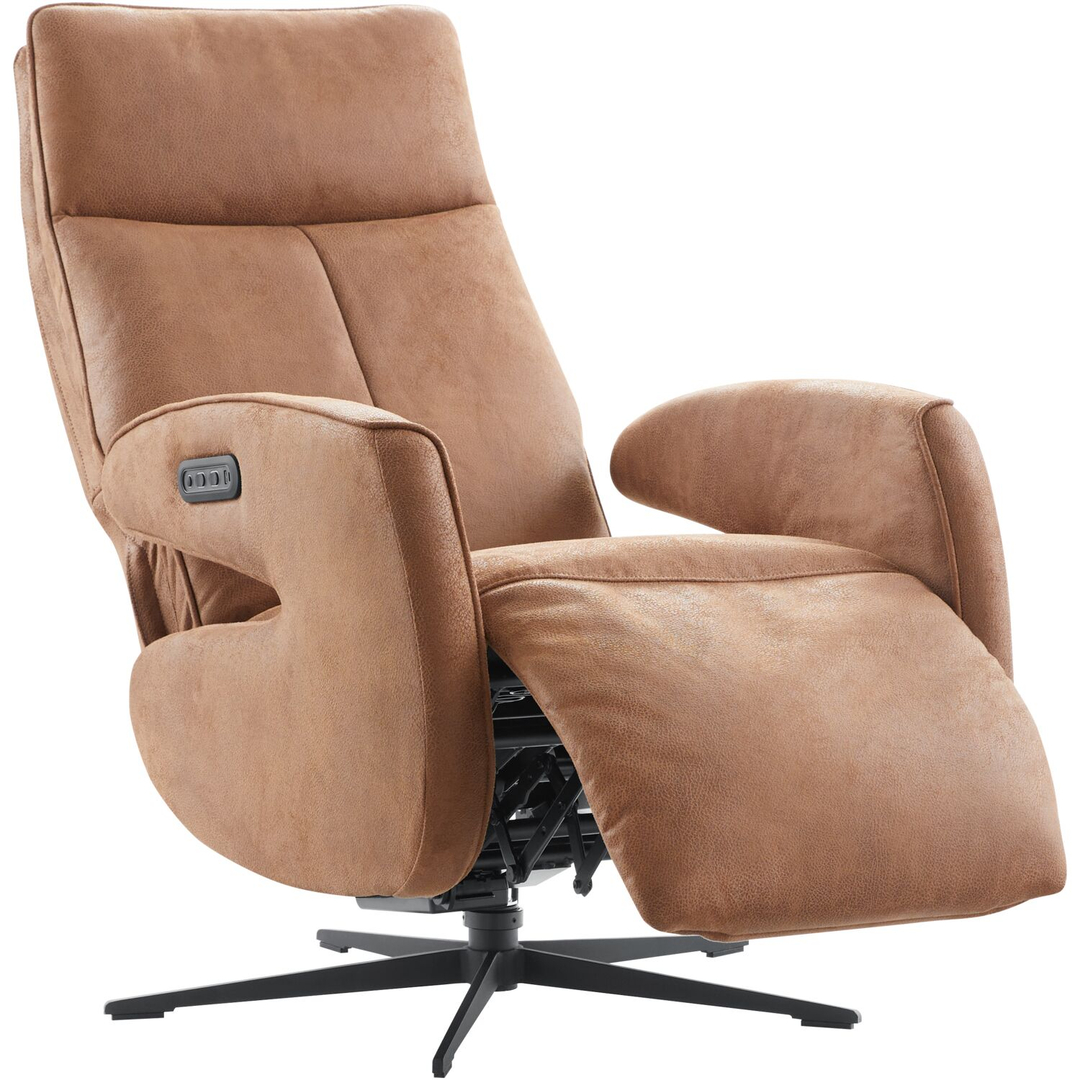 Relaxfauteuil Niland elektrisch medium microleder bruin