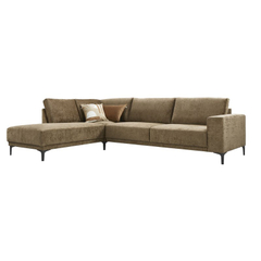 Hoekbank links Clanton bruin premium comfort