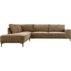 Hoekbank links Clanton bruin premium comfort