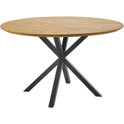 Eettafel Aska teak 130 cm rond naturel brushed