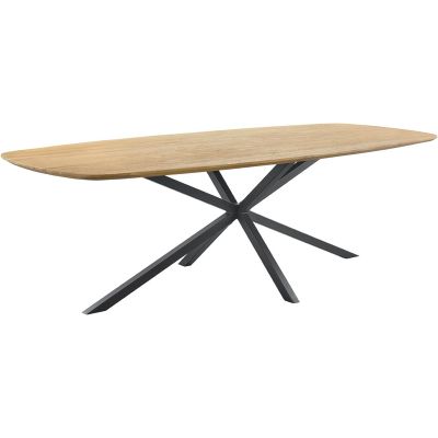 Eettafel Aska teak 260x110 cm Deens ovaal naturel brushed