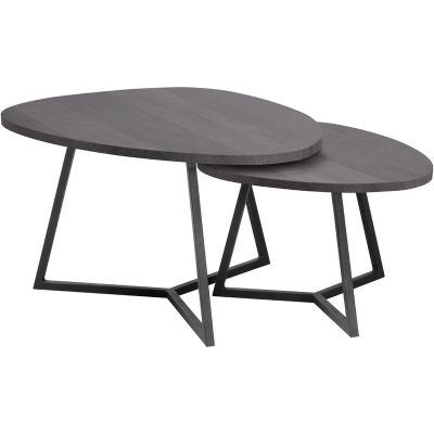 Salontafelset Locarnio 40 en 52 cm organisch zwart