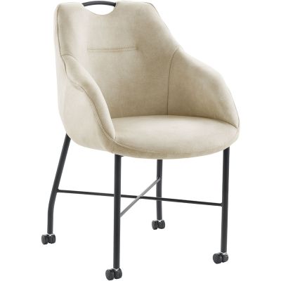 Eetkamerstoel Lucide microvezel beige