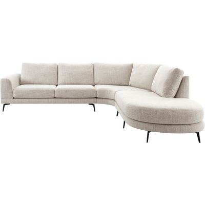 Hoekbank rechts Flandria beige basic comfort