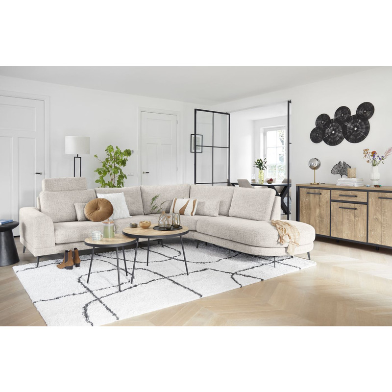 Hoekbank links Flandria beige premium comfort