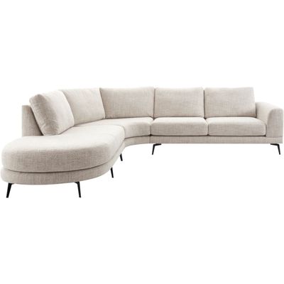 Hoekbank links Flandria beige premium comfort