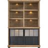 Boekenkast Ladonia 210x143x50 cm 2 glazen schuifdeuren