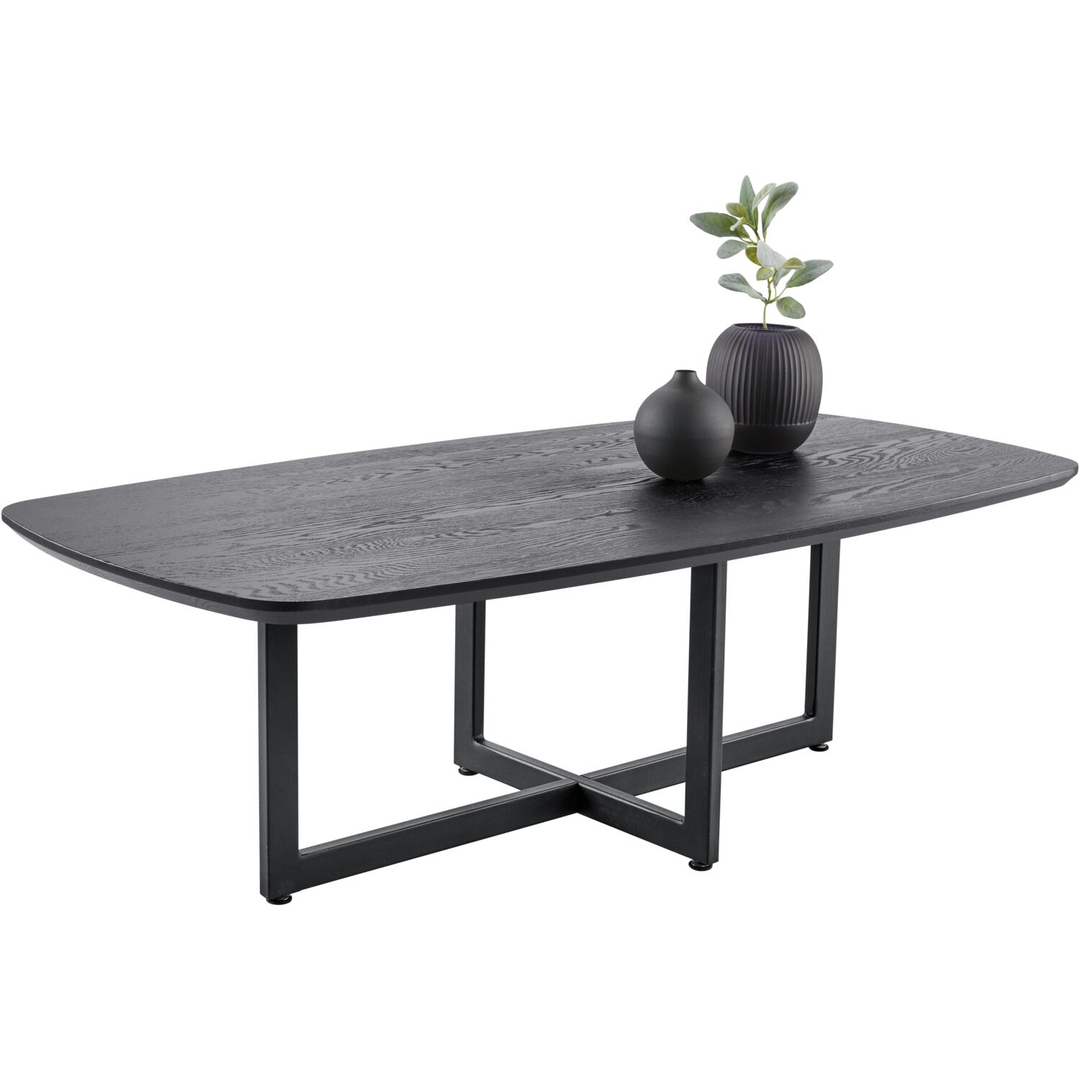 Salontafel Widnes zwart eikenhout 130x65 cm Deens ovaal