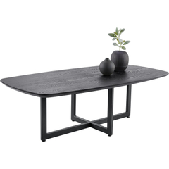 Salontafel Widnes zwart eikenhout 130x65 cm Deens ovaal