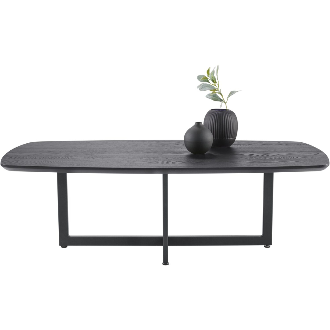 Salontafel Widnes zwart eikenhout 130x65 cm Deens ovaal