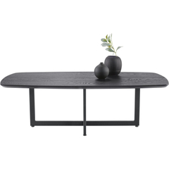 Salontafel Widnes zwart eikenhout 130x65 cm Deens ovaal