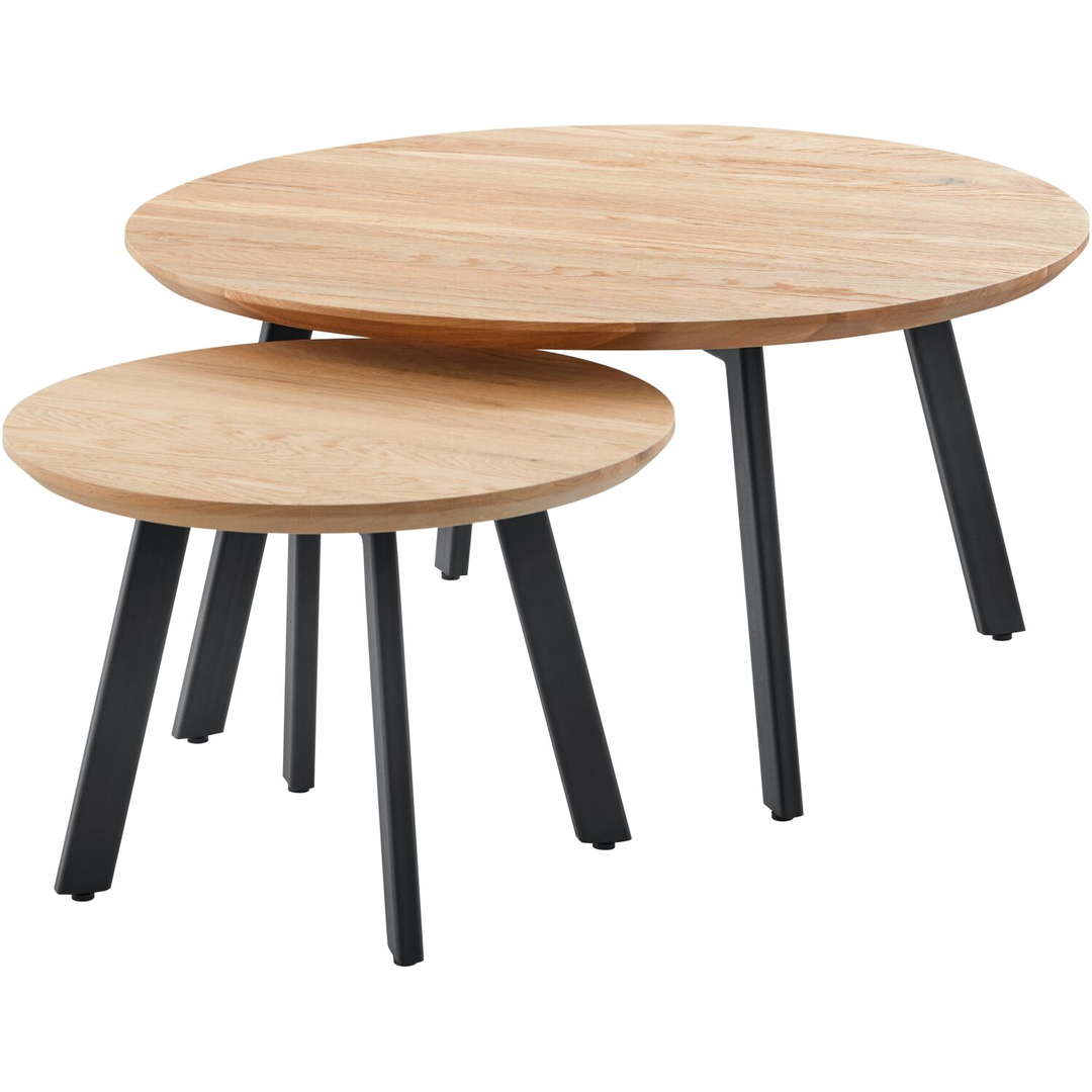 Bijzettafel Widnes eikenhout 50 cm rond