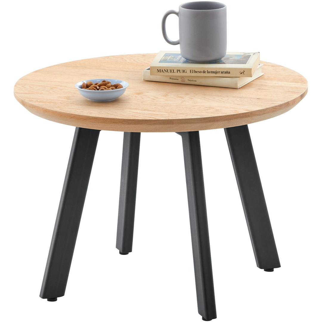Bijzettafel Widnes eikenhout 50 cm rond