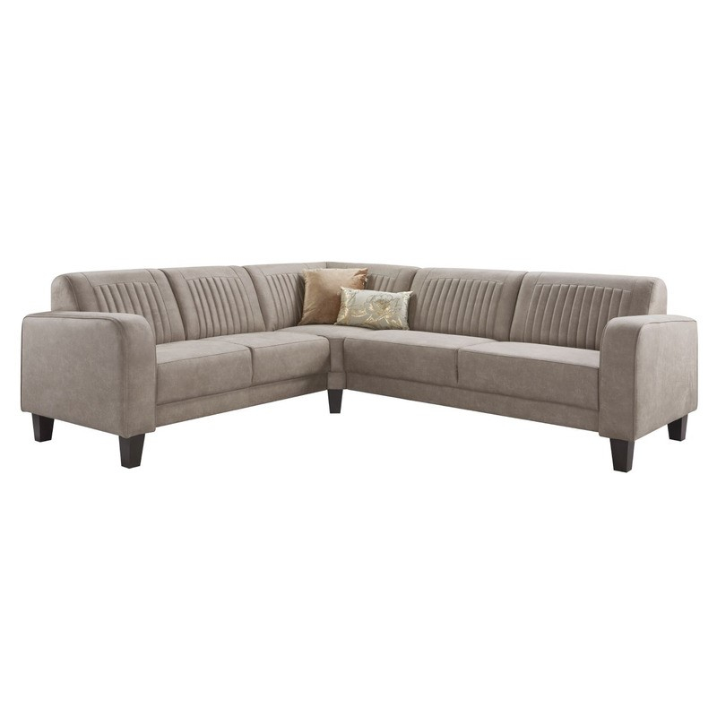 Hoekbank links Mills microleder taupe premium comfort