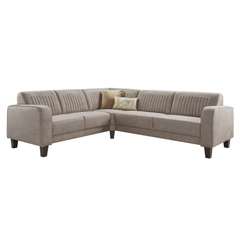 Hoekbank links Mills microleder taupe premium comfort