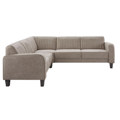 Hoekbank links Mills microleder taupe premium comfort
