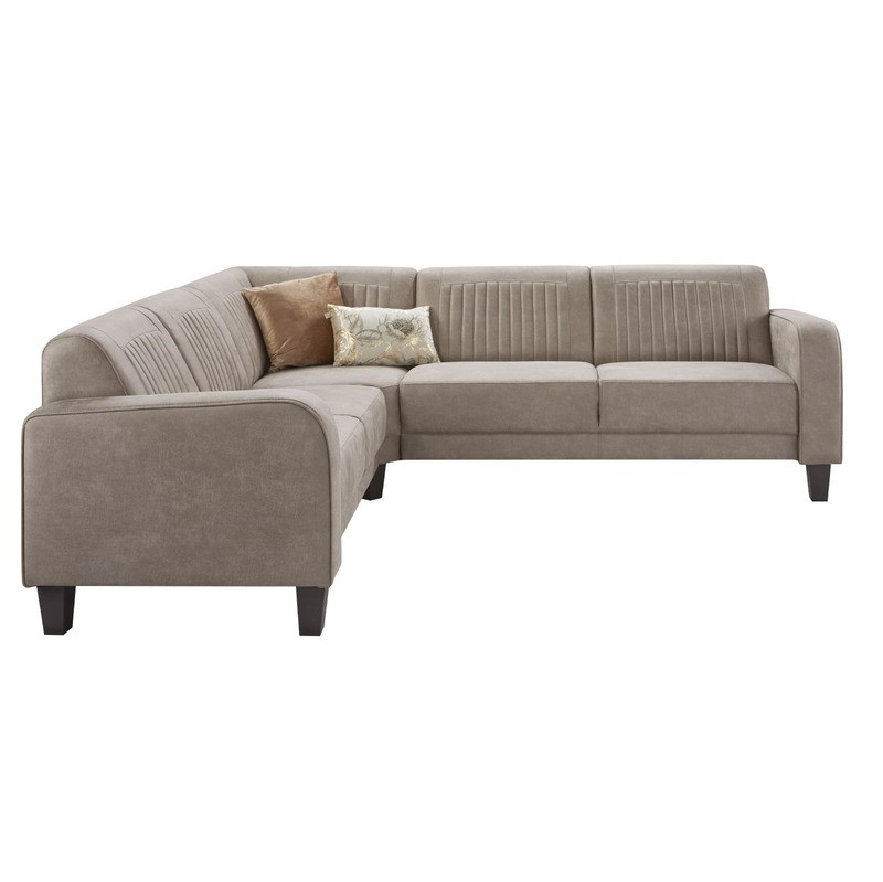 Hoekbank links Mills microleder taupe premium comfort