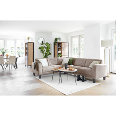 Hoekbank links Mills microleder taupe premium comfort