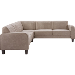 Hoekbank links Mills microleder taupe basic comfort