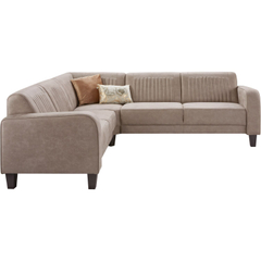 Hoekbank links Mills microleder taupe basic comfort