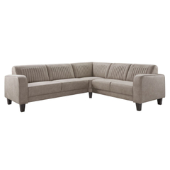 Hoekbank rechts Mills microleder taupe basic comfort