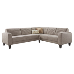 Hoekbank rechts Mills microleder taupe basic comfort