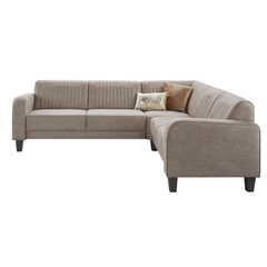 Hoekbank rechts Mills microleder taupe basic comfort