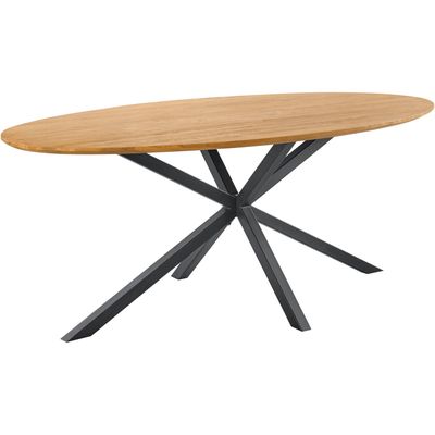 Eettafel Aska teak 240x120 cm ovaal naturel brushed