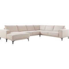 Hoekbank rechts Calira beige premium comfort