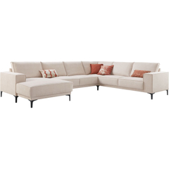 Hoekbank rechts Calira beige premium comfort