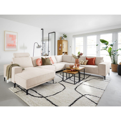Hoekbank rechts Calira beige premium comfort